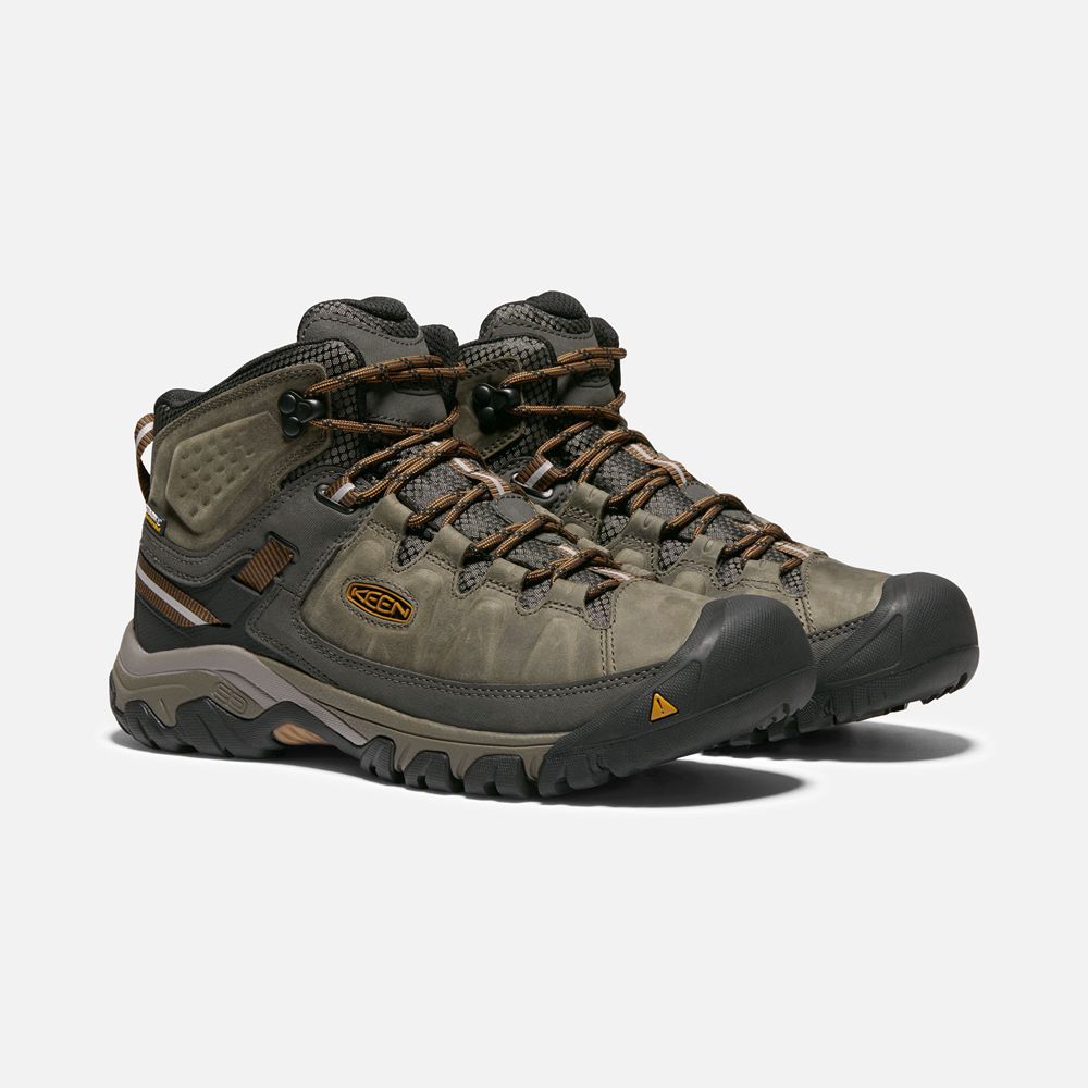 Botas de Seguridad Keen Mexico Verde Oliva/Negros - Hombre Targhee Iii Waterproof Mid Wide - FN63910